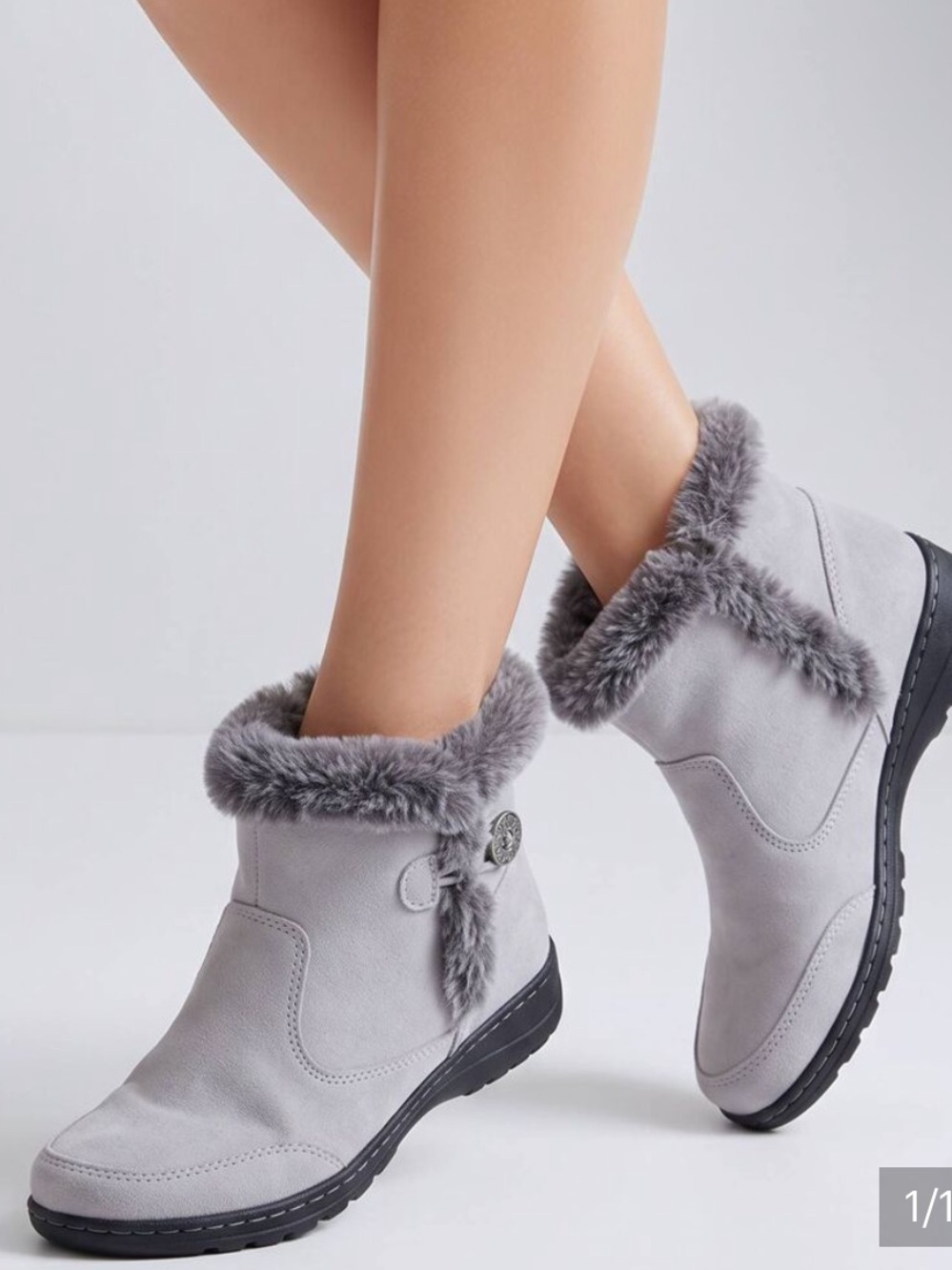 Khombu Iris Cream Suede Winter Ankle Boots
